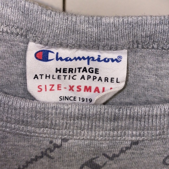 Champion Heritage XS Gray Logo Print Shirt - Picture 3 of 8